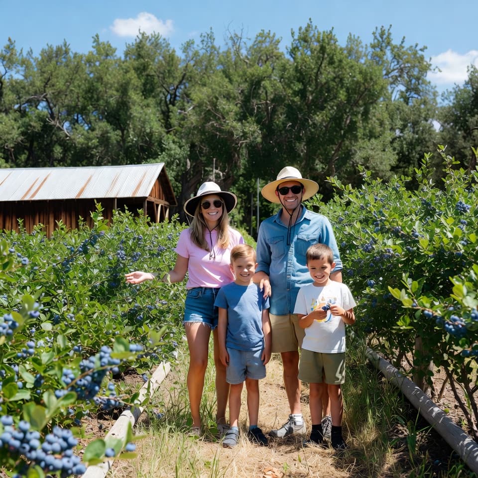 Family picking fruits